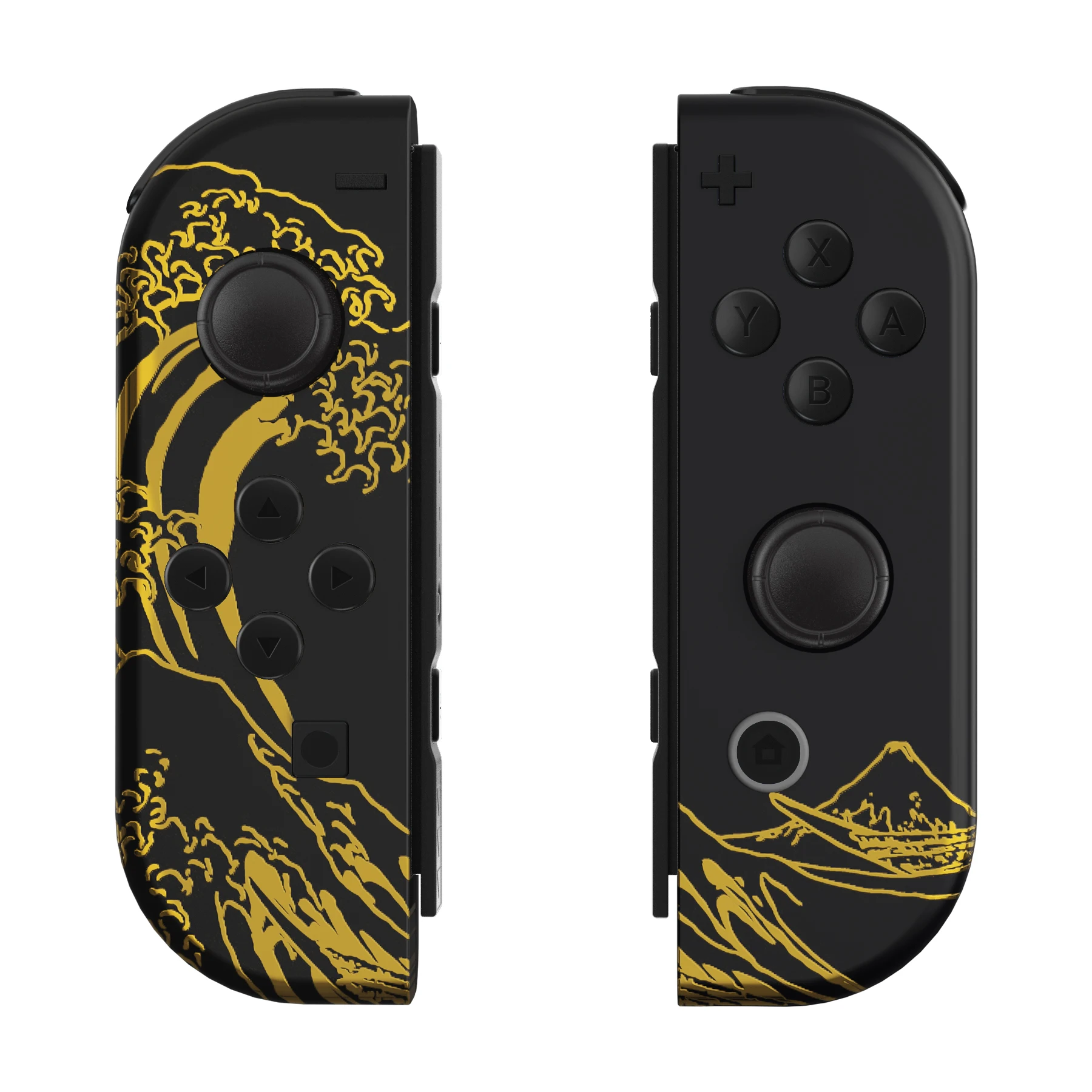 eXtremeRate Soft Touch Grip Controller Housing Shell Case with Full Set Buttons for NS Switch JoyCon & OLED - The Great Wave