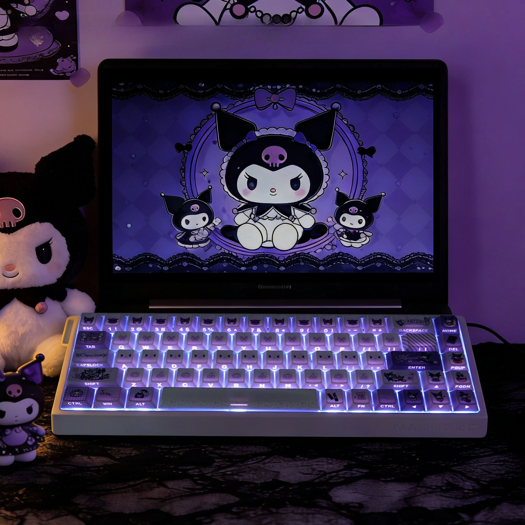 Anime Sanrio Kuromi Keycaps PB - Pc Gaming Kuromi บทวิจารณ์และราคา