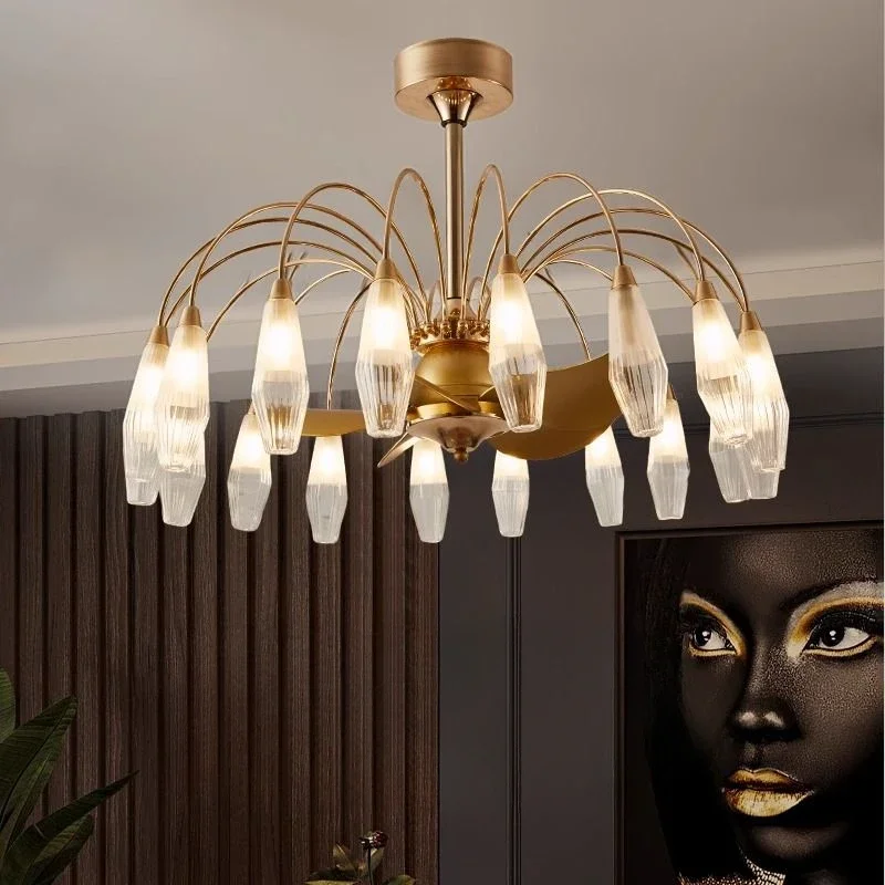 2026 Modern Ceiling Fan with Lights, 3-Color Dimmable LED Fan Light for Living Room Bedroom Dining Room, Low Profile Indoor Ligh
