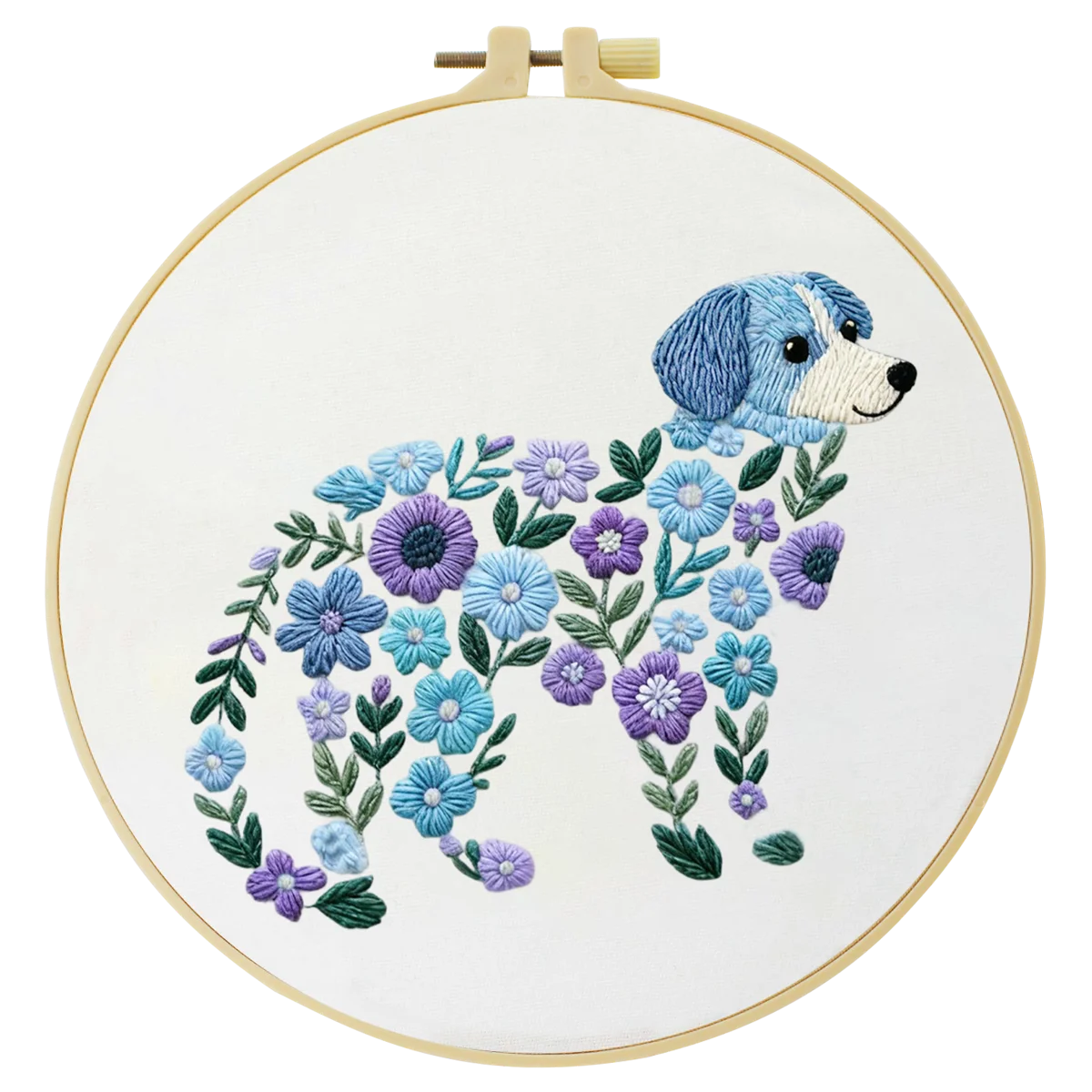 1 Stück 20X20CM/15X15CM 7,87/6,3 Zoll Hundestickerei-Starter-Kit DIY-Kit DIY-Stickerei-Set Handarbeiten Nähkunst Malerei – Detail 4