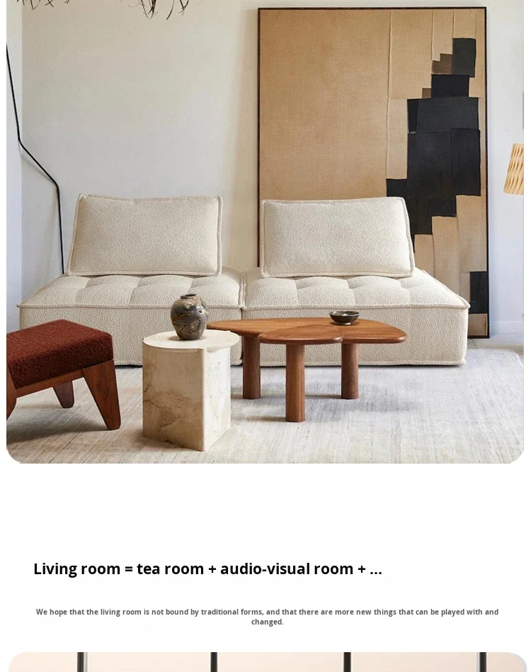 One Seat Pillow Back Sofa Cream Designer Modular Fabric Home Furniture Se*Piedmont Italian Minimalist Square Vacuum Compression