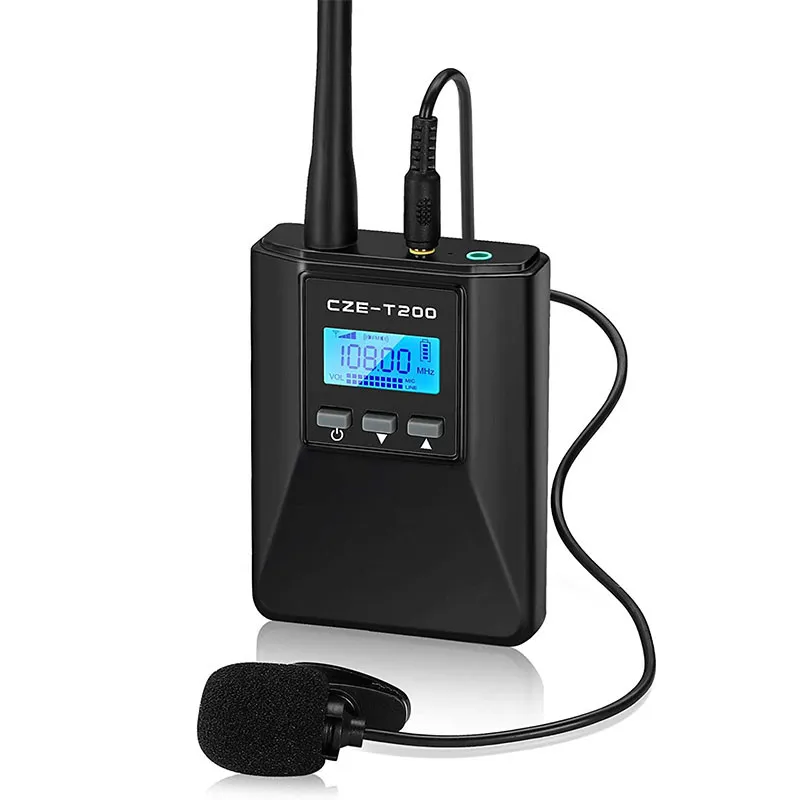 CZE-T200 0.2w 76-108MHz Adjustable Stereo PLL LCD Wireless Fm Transmitter