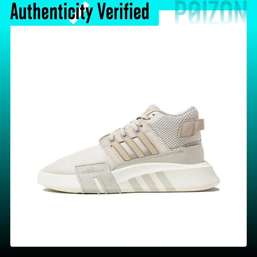 Adidas EQT Textile, Leather Slip Resistant, Abrasion Resistant, Lightweight Mid top Running Shoes Unisex Beige Brown ID4070