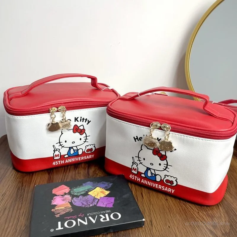 Sanrio Hello Kitty borsa per il trucco borsa per il trucco di grande capacità Cartoon Cute Handbags Y2k ragazze borsa per la conservazione della