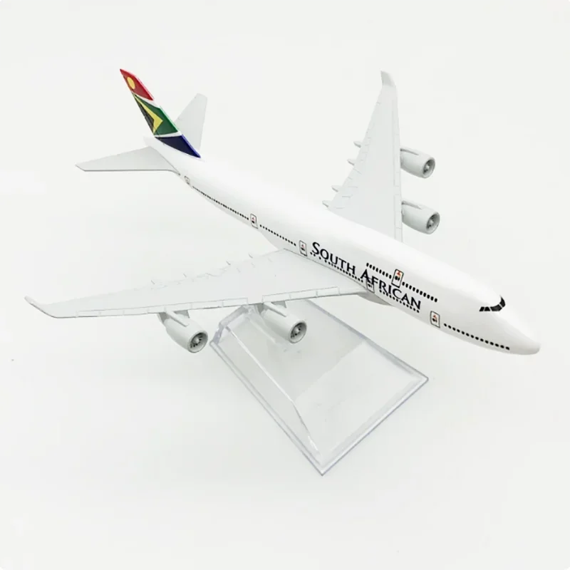 محاكاة B747 الطائرات الخطوط الجوية الجنوبية الأفريقية 1/400 مقياس طائرة 16 سنتيمتر نموذج الركاب سبيكة معدنية ثابتة عرض الديكور