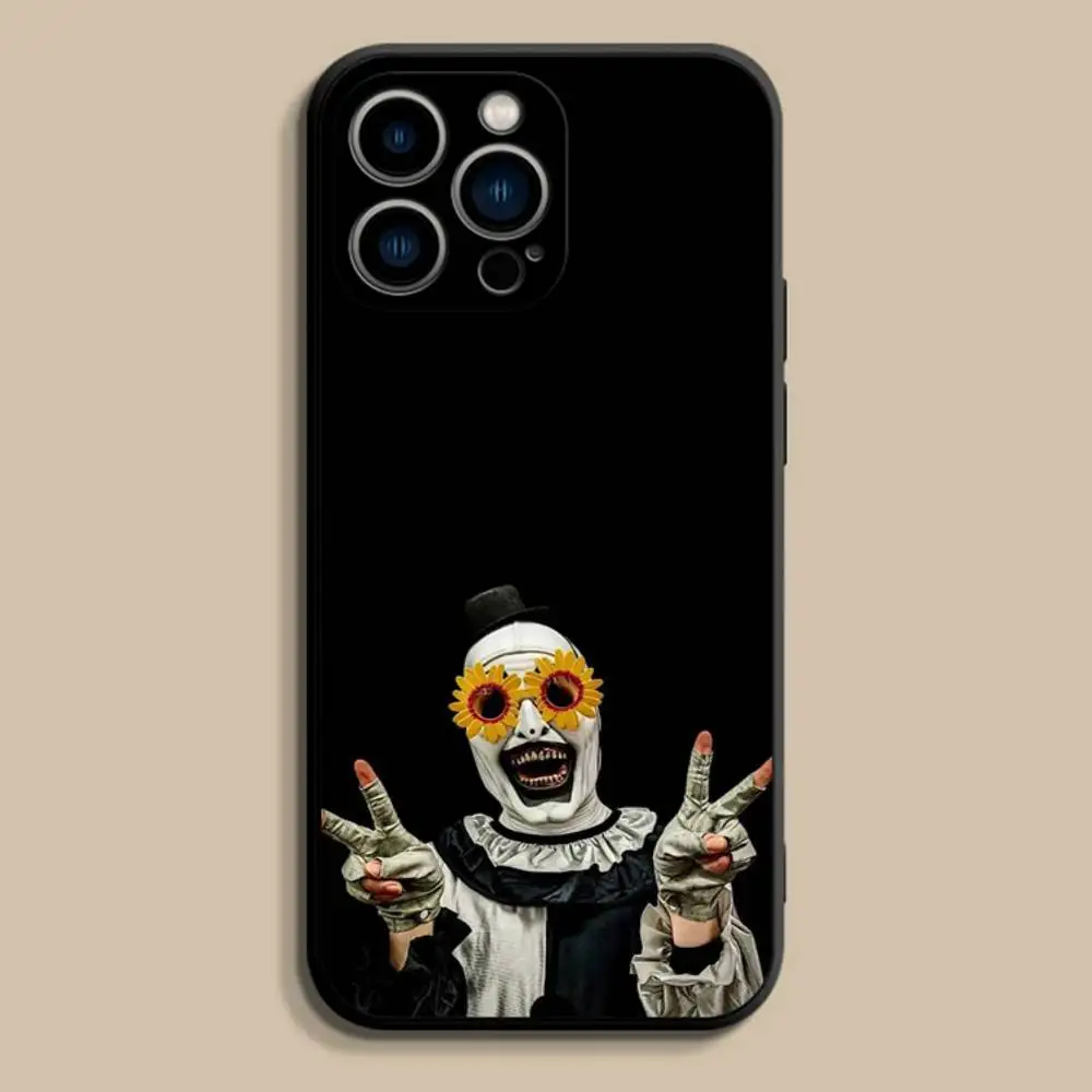 Divertida funda de teléfono A-Art the C-Clown para iPhone 17,16,15,14,13,12,Pro,Max,Plus,E,SE4,Air,Mini funda suave negra