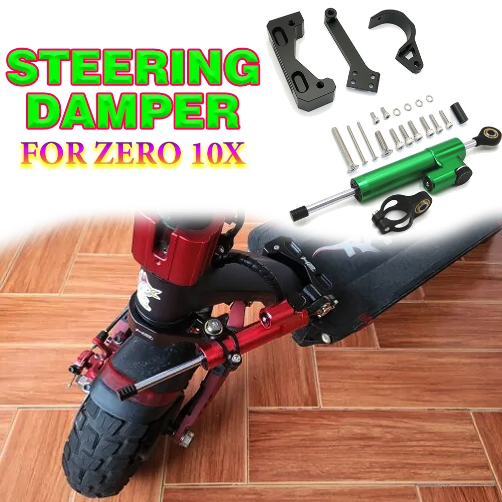 

Directional Steering Damper with Bracket kit Accessories For Zero 10X Electric Scooter Increase High Speed Stability Safety
