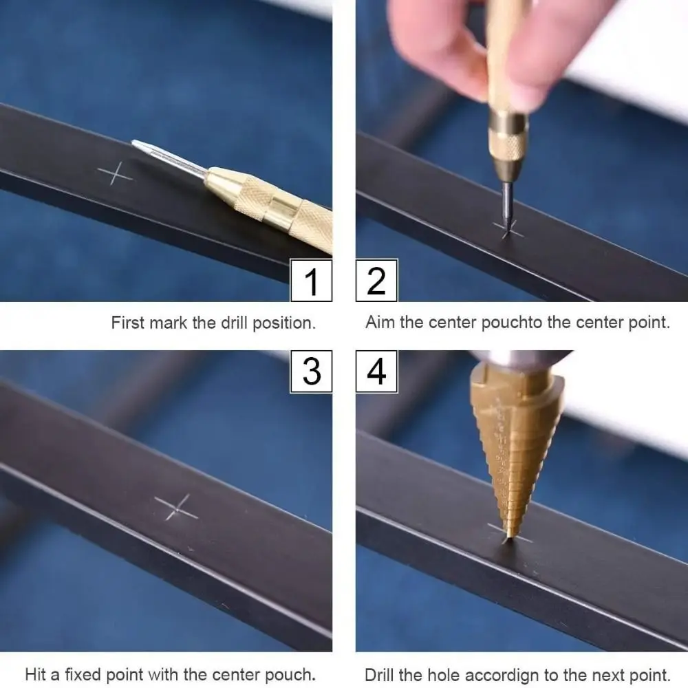 

5Pcs 50 Sizes Step Drill Set Conical Carbide Cobalt Titanium Drill Perforator Spiral Triangle Multiple Hole Drill Tool Box