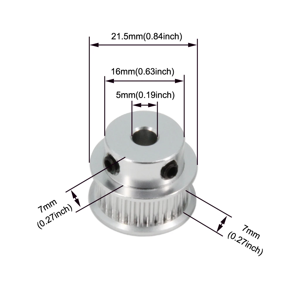 4pcs/pack GT2 Pulley 30Teeth 5mm Bore 30 Timing Pulleys Synchronous Wheel Aluminum for Width 6mm Belt 3D Printers Parts