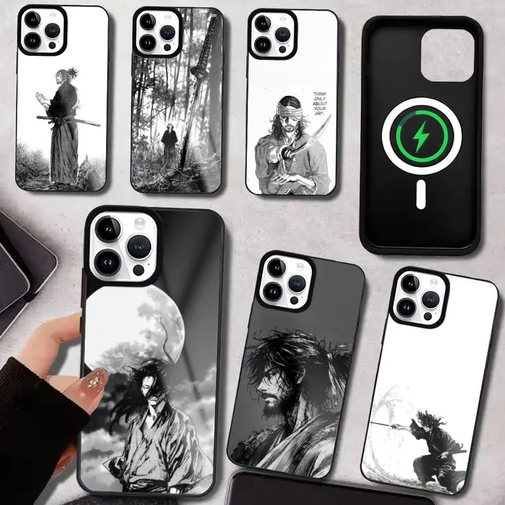 

Miyamoto V-Vagabond M-Musashi Phone Case For IPhone17 16 15 14 13 12 11 Plus Pro Max Plus Wireless Charger Cover Funda
