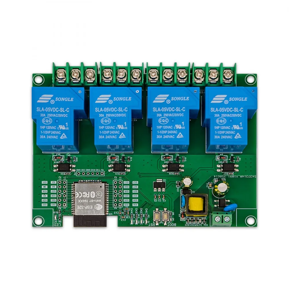 

ESP32E WIFI BT and BLE Four-channel 30A Relay Module ESP32 Development Board AC Power Supply Remote Control Relay Module