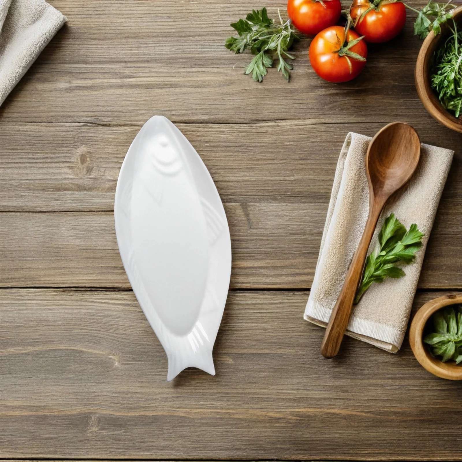 

Ceramic Fish Steaming Plate Multi Functional Serving Platter for Dinner Dessert Snack Home Restaurant Hotel Use