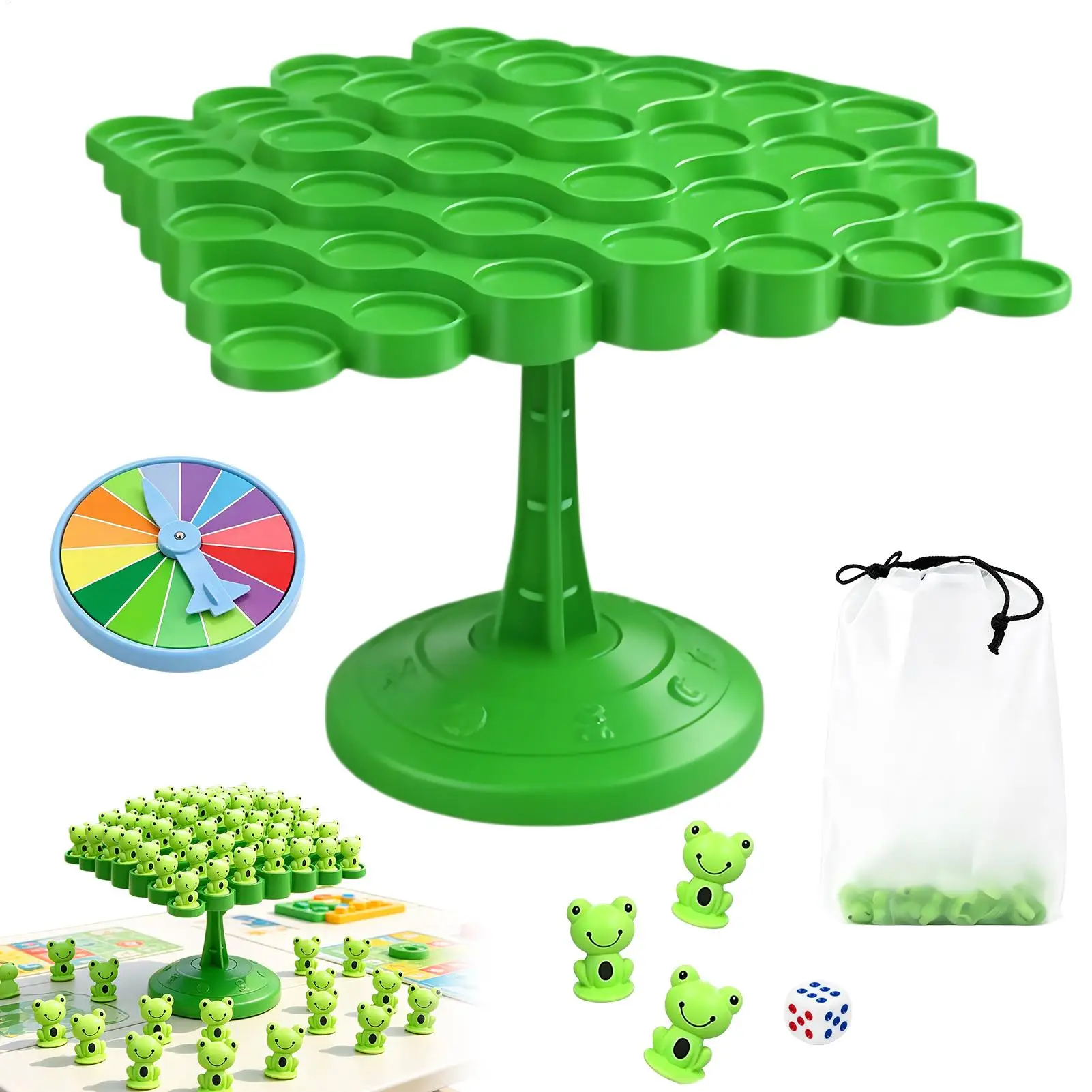 Fun Frog Balance Tree Children Math Toys Balancing Board Game Parent-child Interaction Tabletop Balance Game Toy Gift for Kids