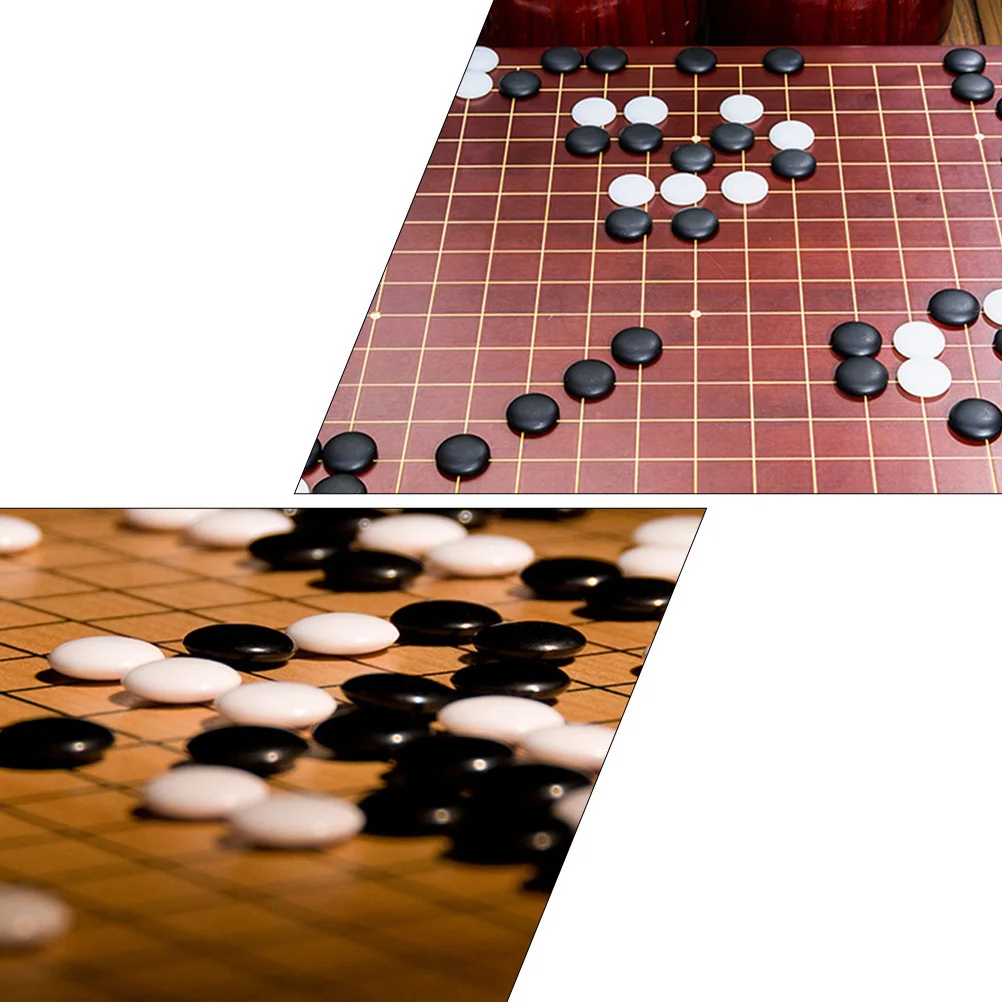 السيراميك الخرز المسطح 1 مجموعة قسط الذهاب أحجار الشطرنج أبيض وأسود قطع اللعبة التقليدية عالية الجودة معدات ألعاب المجلس