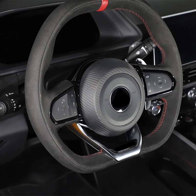 For Lotus Emira 2021-2023 Real Carbon Fiber Car Steering Wheel Horn Button Decorative Cover Interior Accessories 1 Pcs