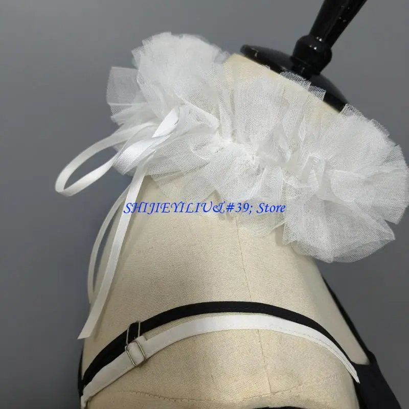 E21F Adjustable Ruffle Neck Collar and Cuffs for Medieval Outfit Renaissances Costume