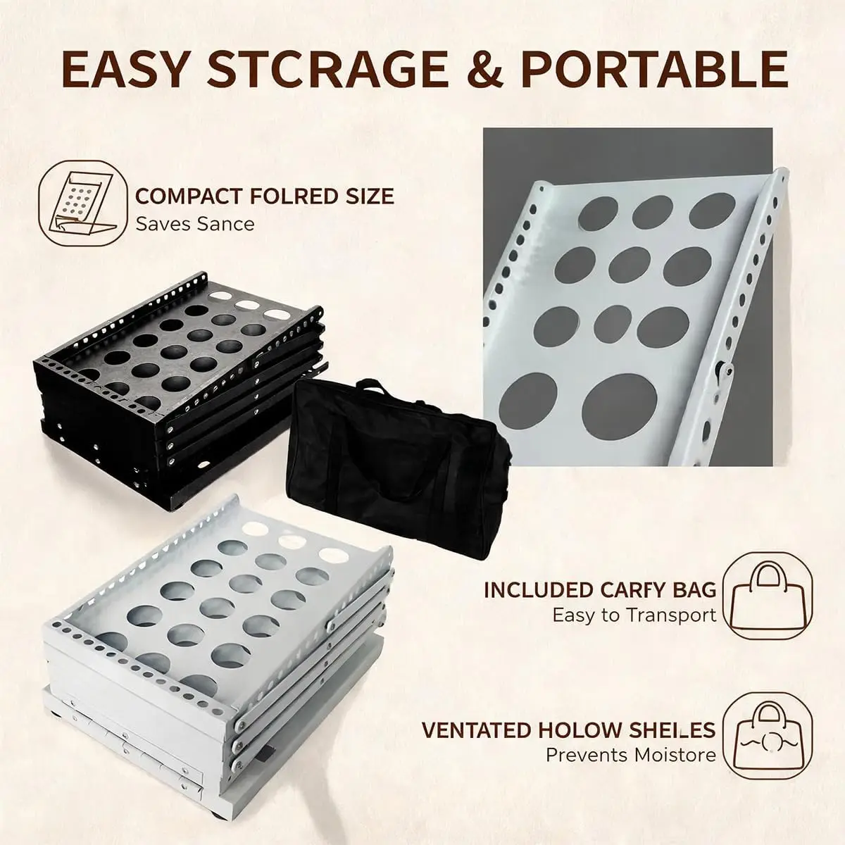 4-Tier Brochure Literature Display Floor-Stand Rack,Portable Collapsible Design with Carry Bag,Offices,Retail Stores