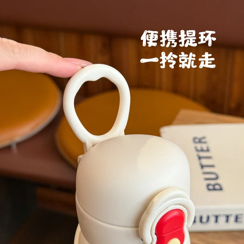 Tazza termica per bambini in acciaio inossidabile 316 con cannuccia per ragazze, ragazzi, studenti, uso scolastico, regalo all'ingrosso