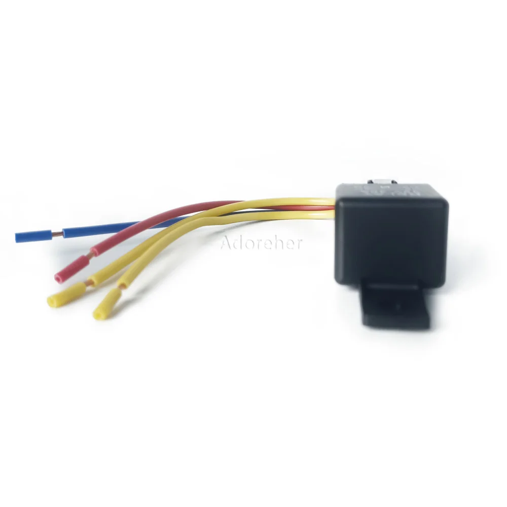 Car Automotive Relay Sealed Integrated Wired DC 12V 4pin 4P 40A Terminal Auto Relay With Relay Socket For Universal