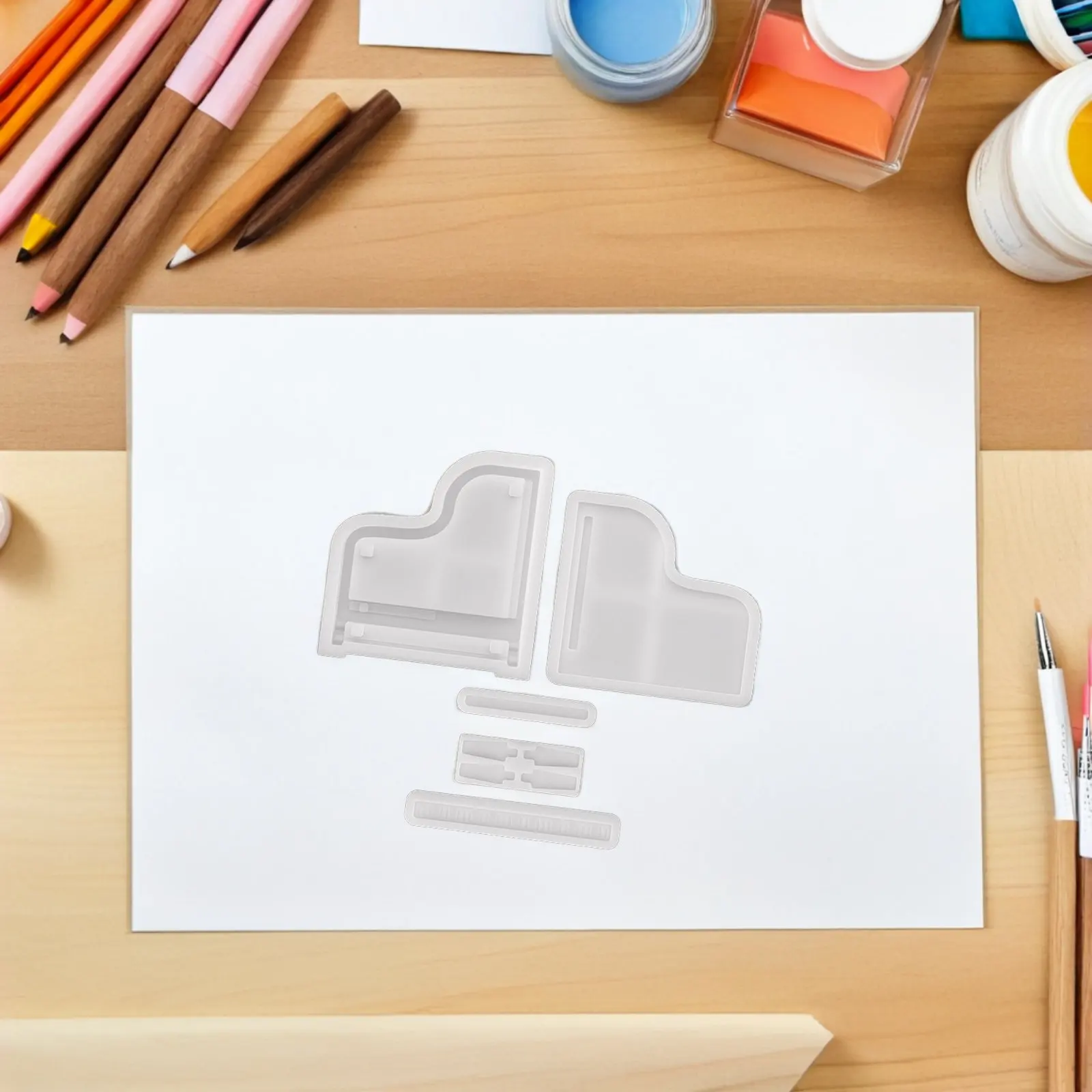 

Silicone Piano Mold for Crafts Handmade Music Instrument Theme Resin Cast DIY Decoration Epoxy Mold Reusable Table Ornament