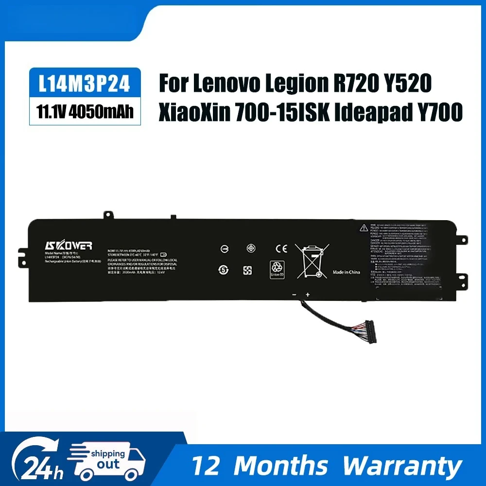 L14M3P24 Laptop Battery For Lenovo Ideapad Xiaoxin 700 R720 Y700-14ISK Y520-15IKB Y720-14ISK L14S3P24 L16M3P24