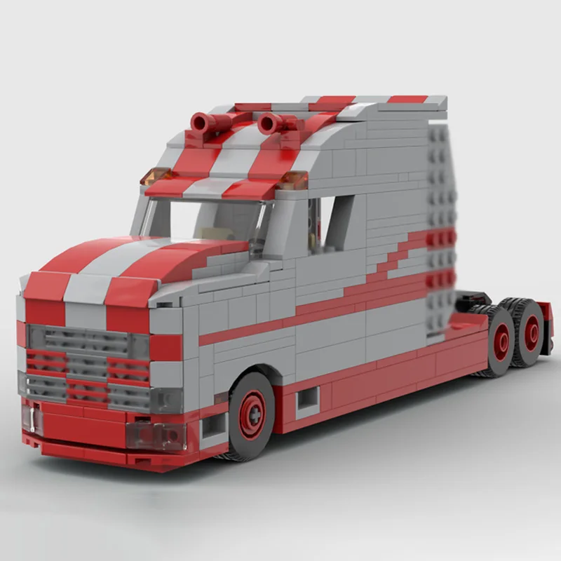 Stadt Auto Modell MOC Bausteine Lange Kopf Semi-Lkw Modulare Technologie Kinder Urlaub Geschenke Montieren Spielzeug Anzug