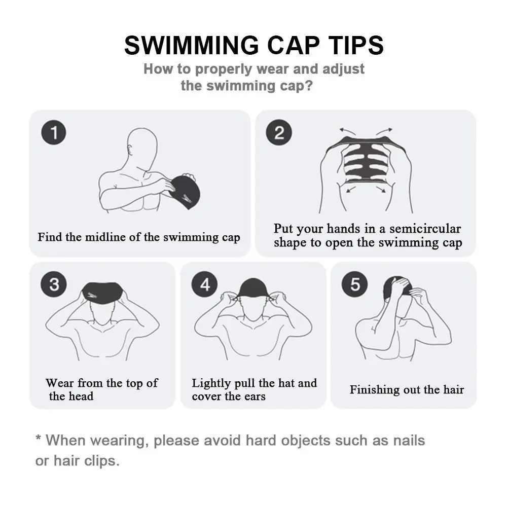 Swimming Cap Silicone Waterproof Swim Caps for Men Women Adult Kids Long Hair Pool Hat with Ear Cover Protector Diving Equipment