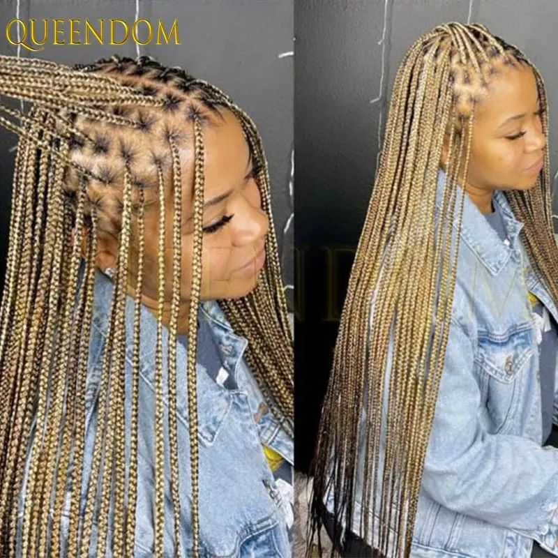 

36-дюймовый длинный парик из искусственных локонов, синтетический полный кружевной прямой парик, блондинка, без узлов, косичка, парик с детскими волосами