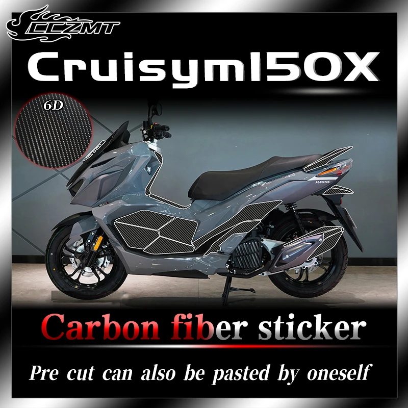 

For SYM cruisym 150X 6D carbon fiber protective stickers body film decorative stickers waterproof accessories