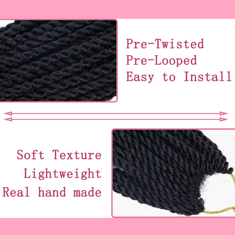 3 упаковки синтетических сенегальских волос Mini Twist для вязания крючком для детей, детские маленькие вязанные крючком волосы для маленьких девочек