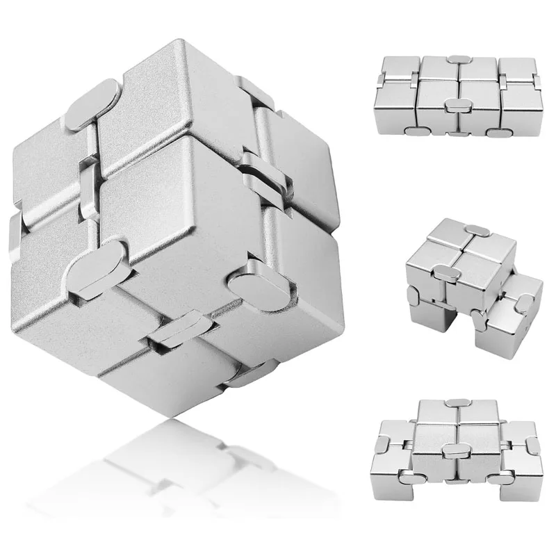 Aluminum Alloy Metal Infinity Cube кубик антистресс Anxiety Stress Relief Fidget Toys Adults Children EDC Cubo Antiestres