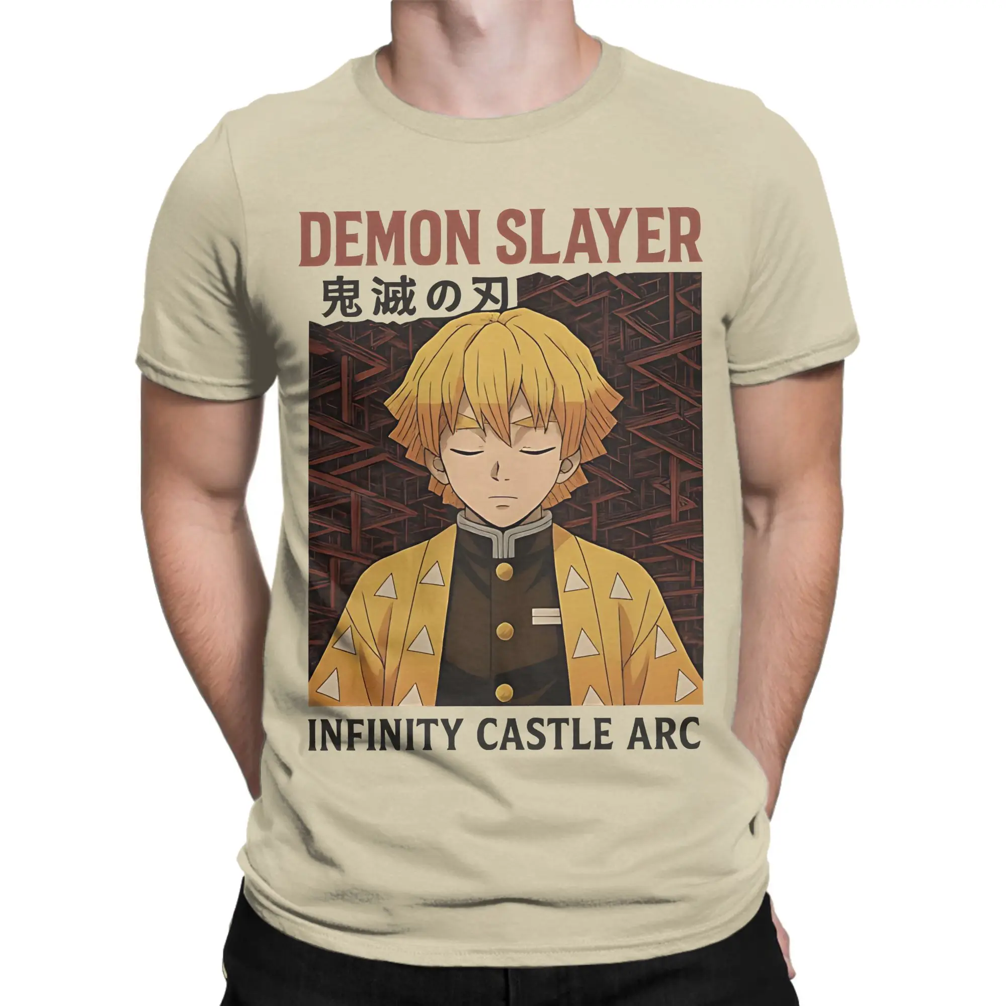 شيطان القاتل كيميتسو لا يابا إنفينيتي القلعة قوس تي شيرت القطن الخالص تي شيرت الجولة الرقبة زينيتسو تيز الملابس حجم كبير #2
