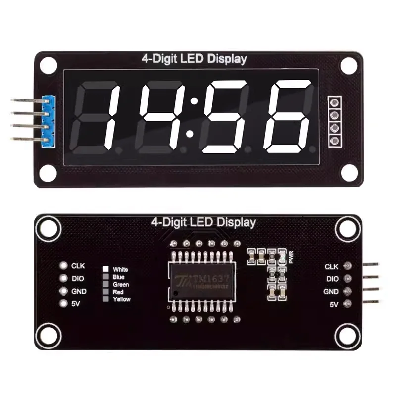 وحدة ساعة عرض LED TM1637 لـ Arduino 4 أرقام 7 قطعة 0,56 بوصة