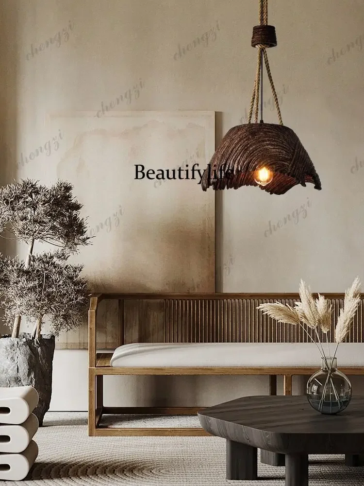 M138 Wabi Silent Wind Restaurant Chandelier Creative Personality Living Room Light Bedroom Light Retro Hotel Homestay