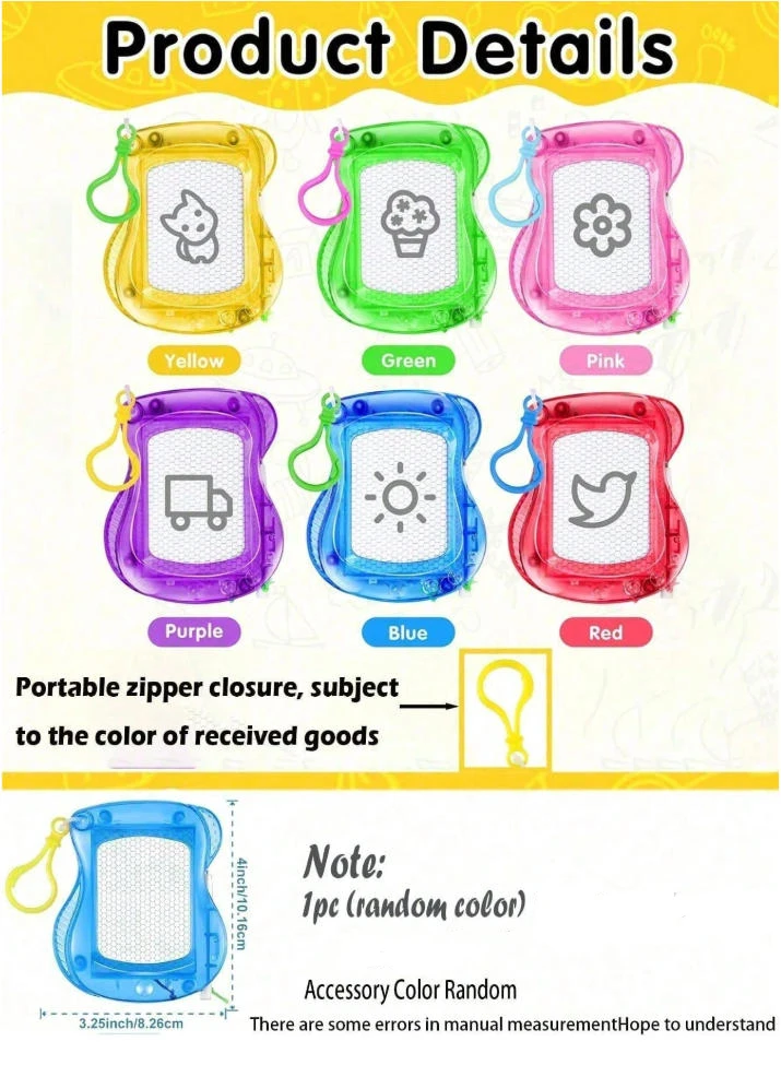 1/4 Mini Whiteboard Keychain - Backpack Keychain Whiteboard, Erasable, Suitable for Boys and Girls, Birthday Party (Random Color