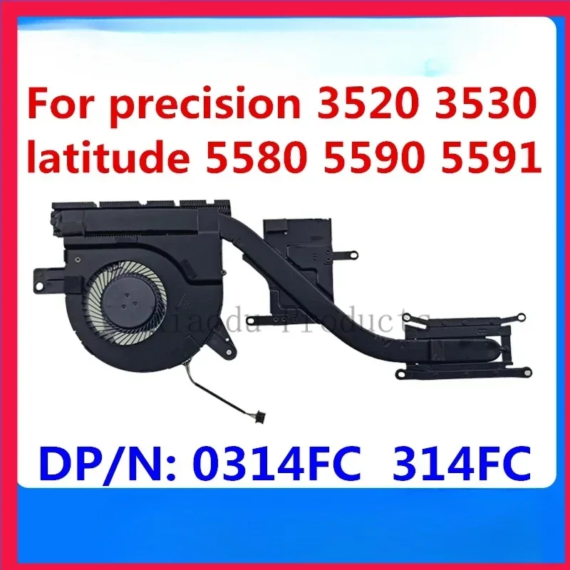 Laptop new Brand CPU Graphics Cooling Heatsink Fan Assembly For Dell precision 3520 3530 latitude 5580 5590 5591 0314FC 314FC