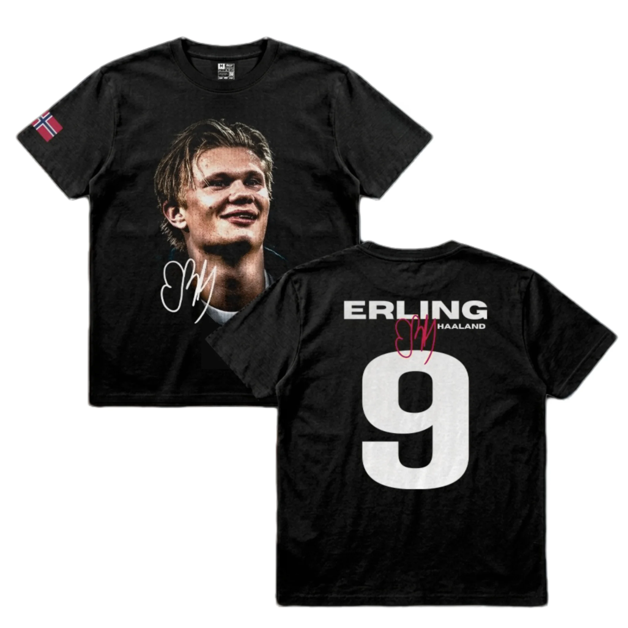 Camiseta de Fútbol Retro para Adultos y Niños, Diseño de la Selección de Noruega, Número 9, Estampado de Bandera en la Manga, Emblema Atlético 2026, para Fanáticos