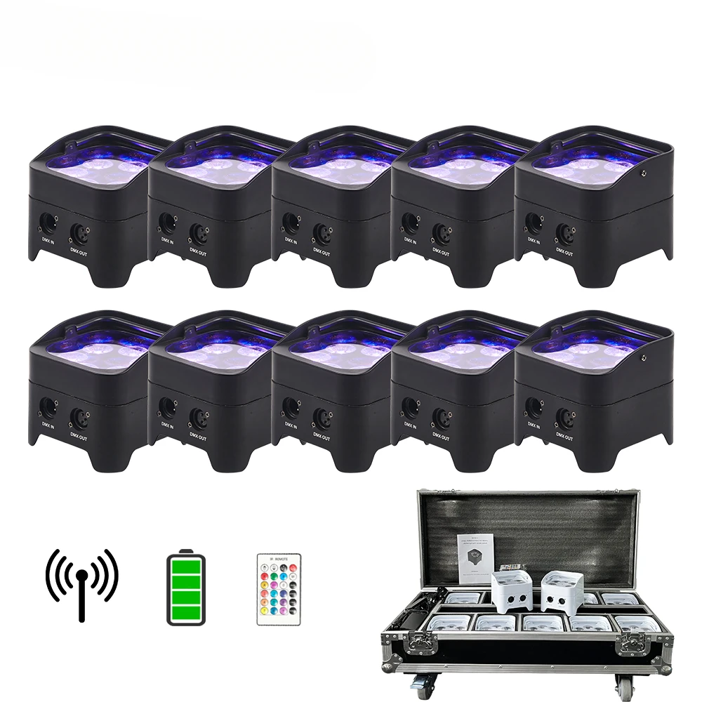 Wedding Uplight 6x18w RGBWA+UV 6 in 1 Led Par light Wireless Battery Remote Control Dj Uplights for Club Disco Party