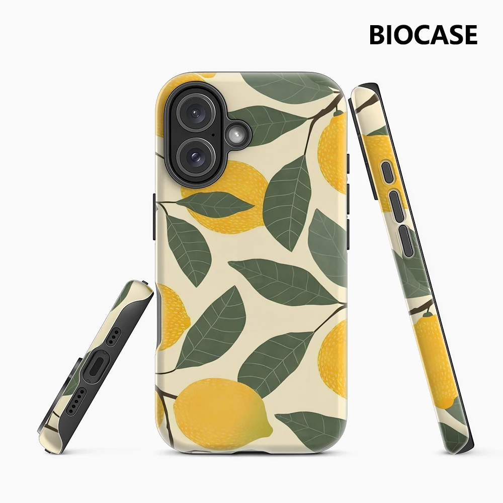 Zitronenzweig & Frucht iPhone18 Must-Haves Handyhülle Doppelschichtige Rückabdeckung Kompatibel mit iPhone 17 16 15 14 13 12 11 Pro Max
