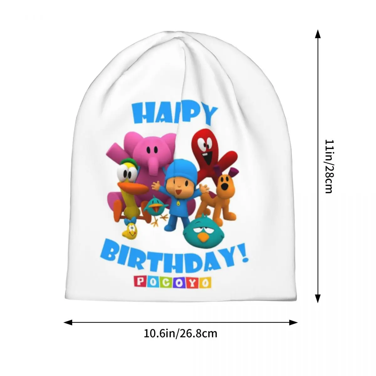 Happy Birthday Boy-Girl-Pocoyo! Warm Knitted Cap Hip Hop Bonnet Hat Autumn Winter Outdoor Beanies Hats for Men Women Adult