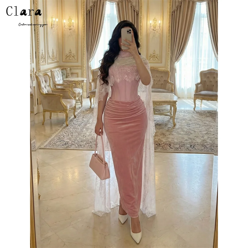 

Роскошное женское вечернее платье Clara Custom с розовой кружевной вышивкой и силуэтом «рыбий хвост», элегантное праздничное платье класса люкс 2026 года