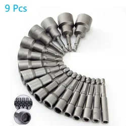 9pcs/set 5mm-13mm Hex Sockets Sleeve Nozzles Nut Driver Set Screwdriver Set Schroevendraaier Set Bits Sets Tools Socket Wrenches