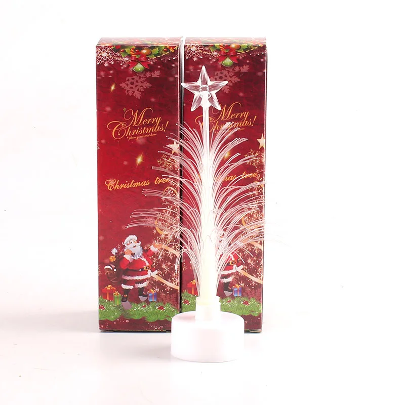 Árvore de Natal luminosa da fibra ótica para crianças, brinquedos tridimensionais bonitos, decorações do Natal