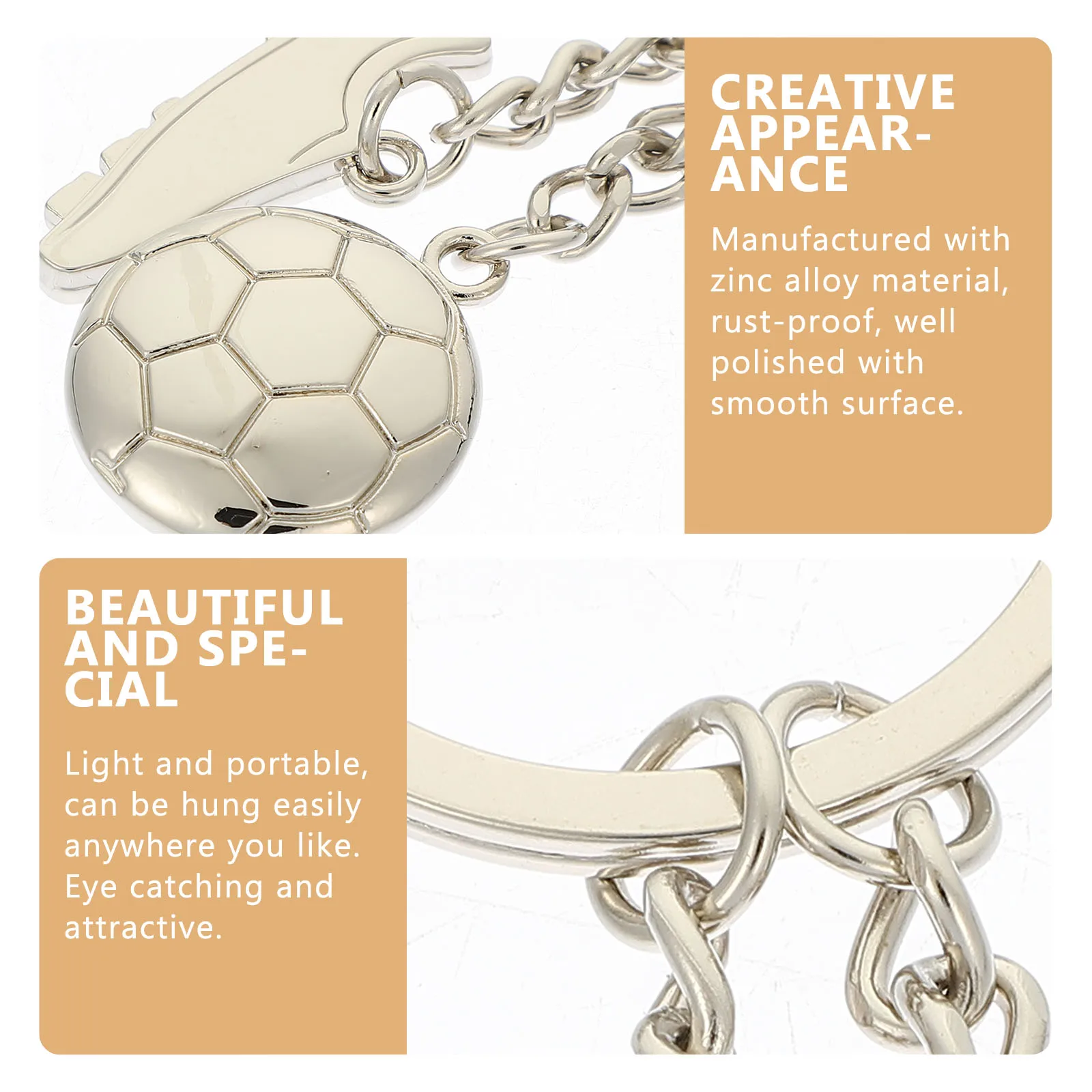 

4 Pcs Football Shoe Keychain Gifts Soccer Themed Keychains Charm Sneaker Zinc Alloy for Miss