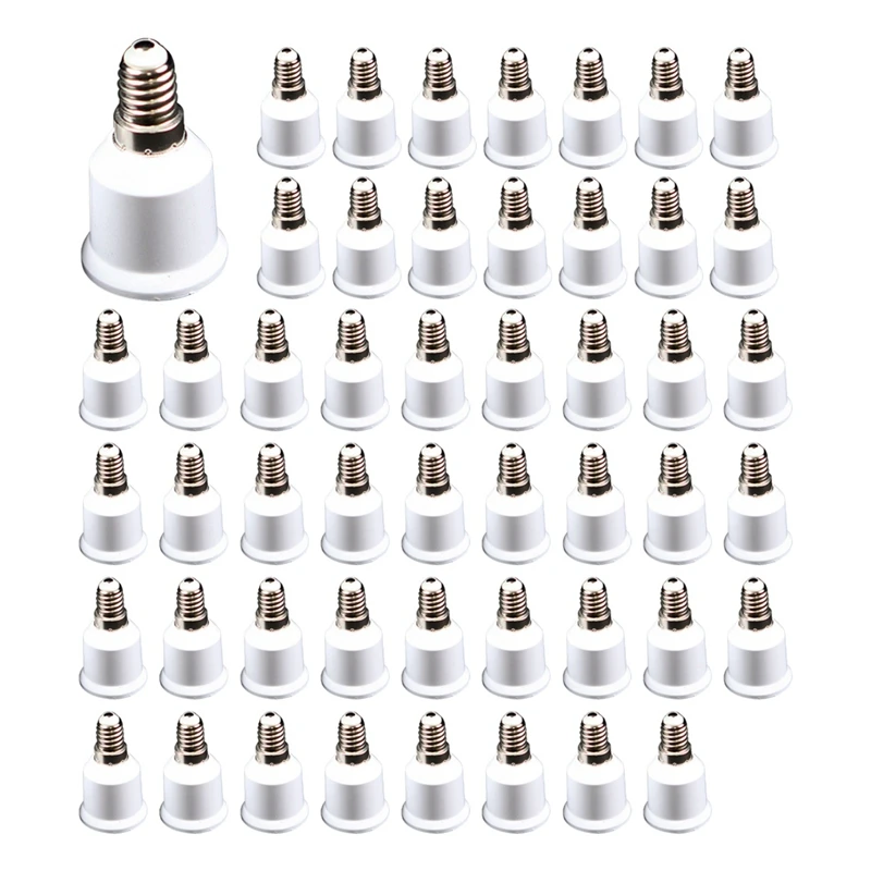 

50PCS Lamp Bulb Socket Converter Easy Installation Convenient Simple And Hassle-Free Installation E14 To E27 Adapter Easy To Use