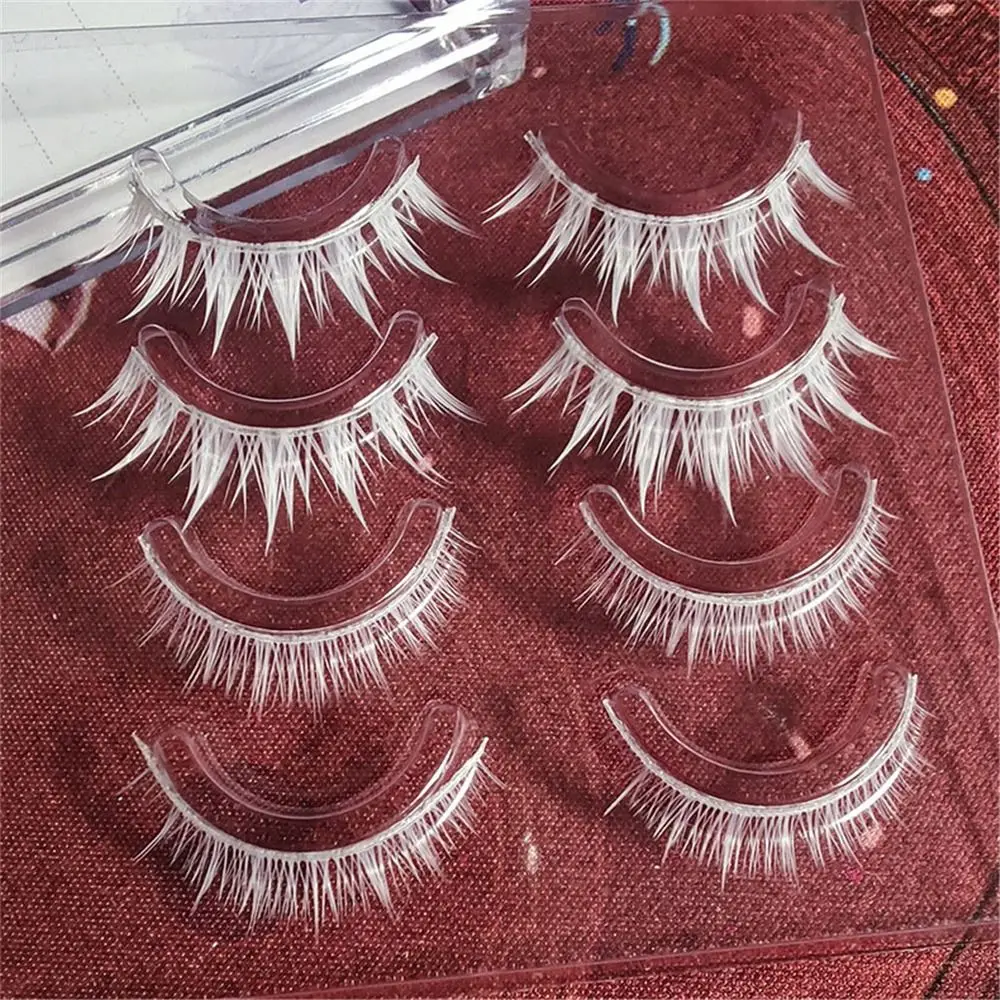 Outils de maquillage pour les yeux Halloween cils blancs mascarade fête aspect naturel faux cils réutilisables Cosplay cils blancs