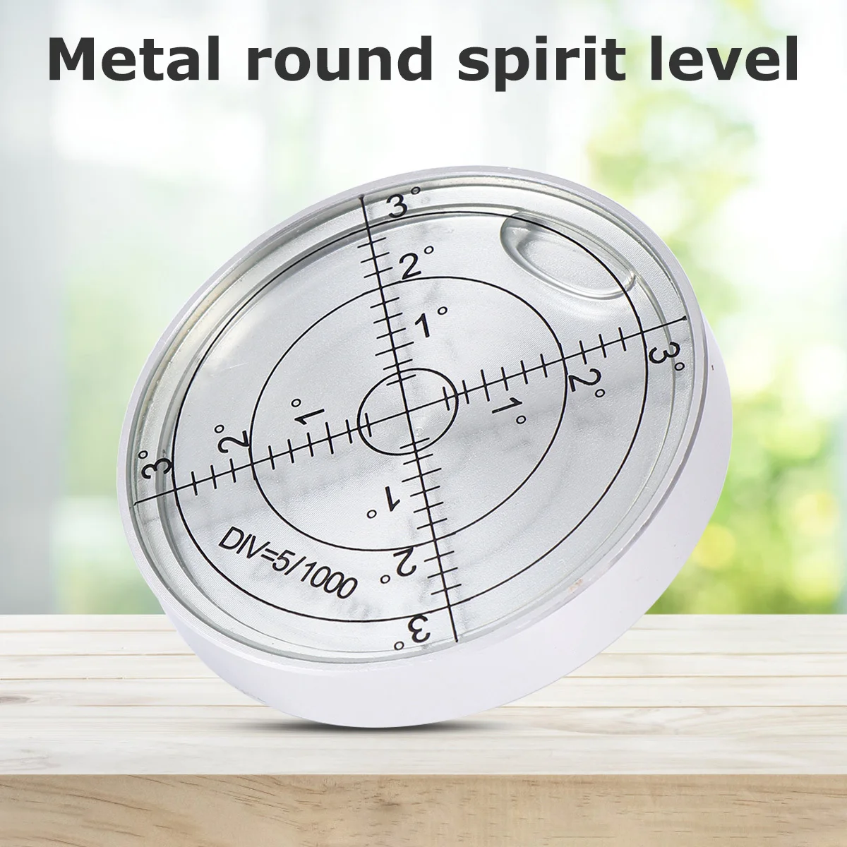 Stainless Steel Circular Spirit Level Small Size Portable Liquid Bubble Level Horizontal Surface Scale for Engineering Surveying