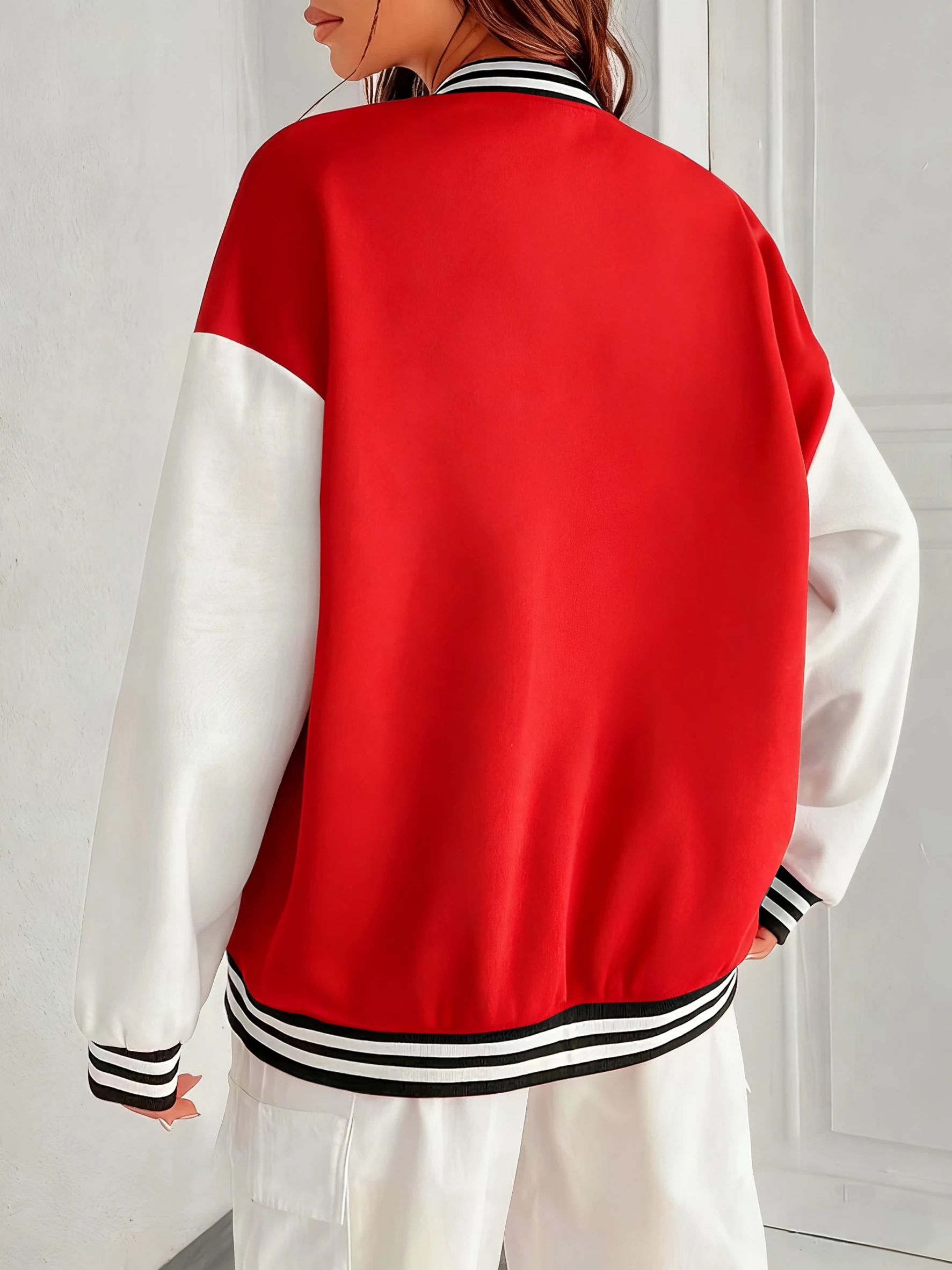 Veste imprimée américaine I Am The Best pour femme, uniforme de Baseball en coton coloré, Hip Hop, Streetwear d'automne, vêtements amples assortis avec tout