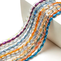30Pcs 6x10mm Faceted Glass Crystal Oval Beads Loose Spacer Crafts Jewelry DIY Making Handmade Earing Necklace Accessories