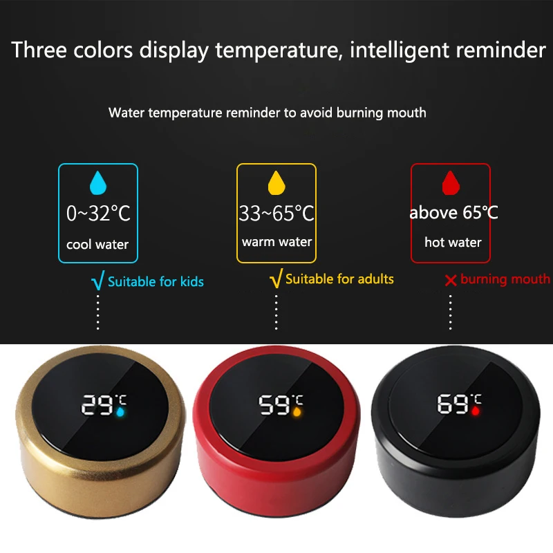 Imagem -02 - Xiaomi Inteligente Digital Garrafa de Água Mantém Frio e Calor Térmica Garrafa Térmica de Aço Inoxidável para Crianças do Bebê Termos